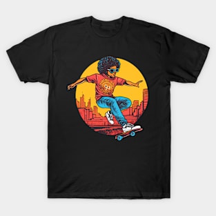 Retro Female Skateboarder T-Shirt